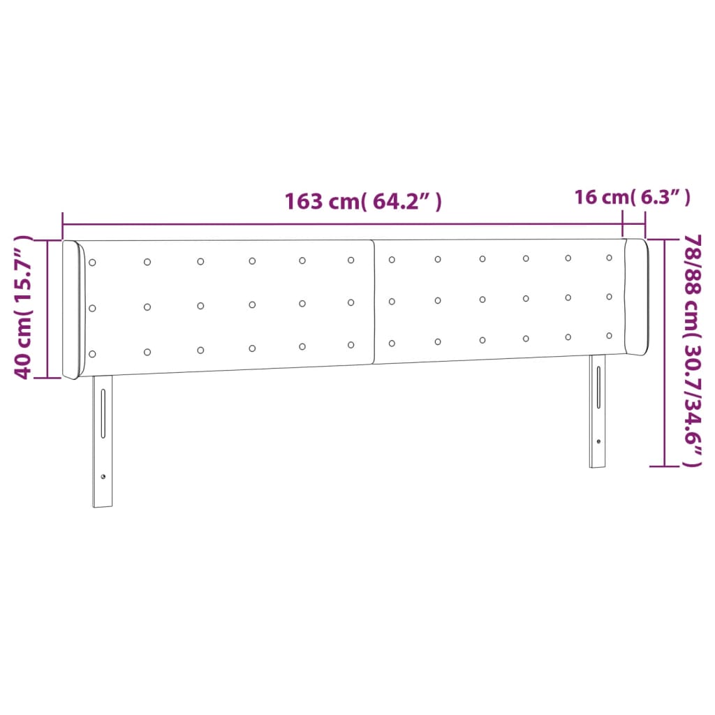 Κεφαλάρι με Πτερύγια Ανοιχτό Γκρι 163x16x78/88 εκ. Υφασμάτινο