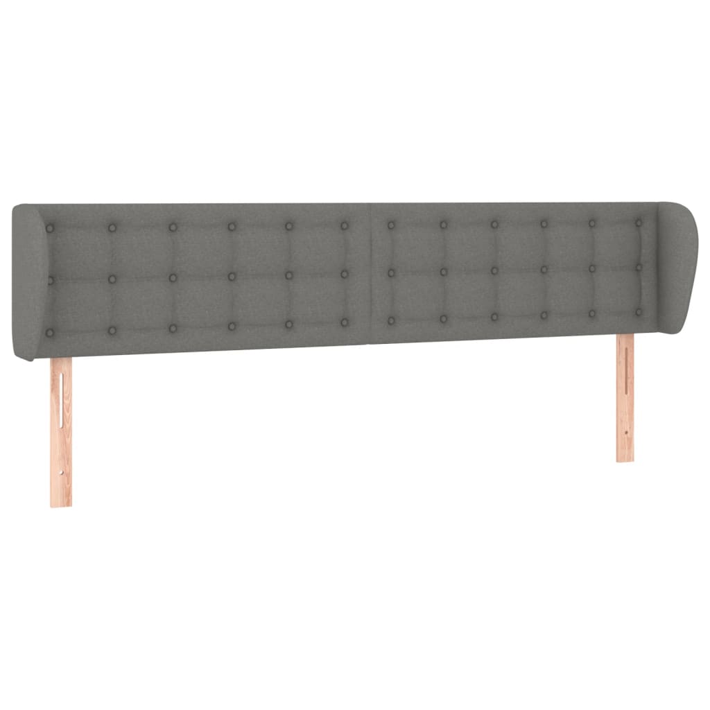 Κεφαλάρι με Πτερύγια Σκούρο Γκρι 163x16x78/88 εκ. Υφασμάτινο