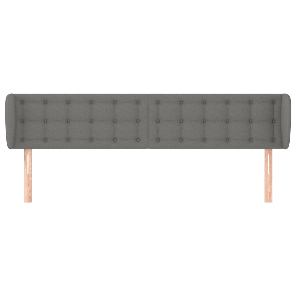Κεφαλάρι με Πτερύγια Σκούρο Γκρι 163x16x78/88 εκ. Υφασμάτινο