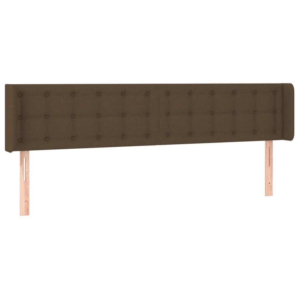 Κεφαλάρι με Πτερύγια Σκούρο Καφέ 183x16x78/88 εκ. Υφασμάτινο