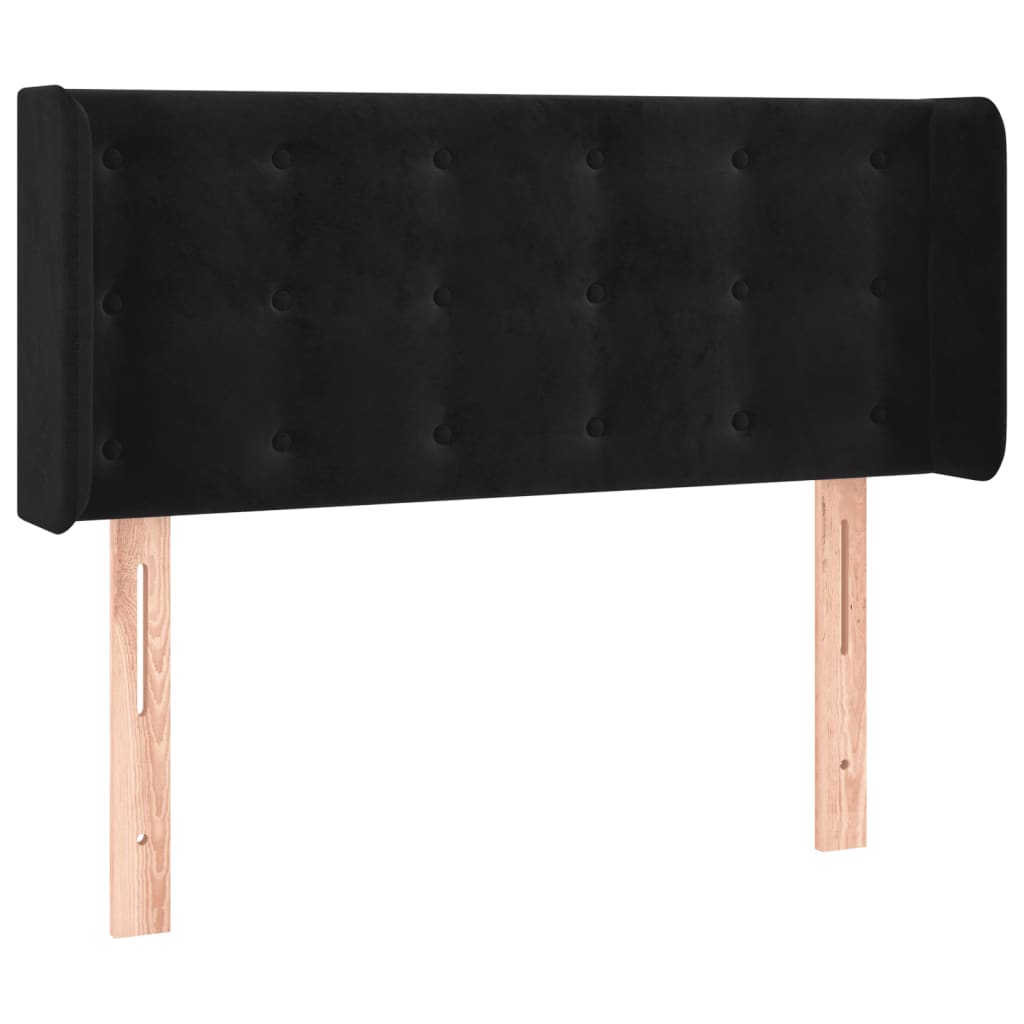 Κεφαλάρι με Πτερύγια Μαύρο 93x16x78/88 εκ. Βελούδινο