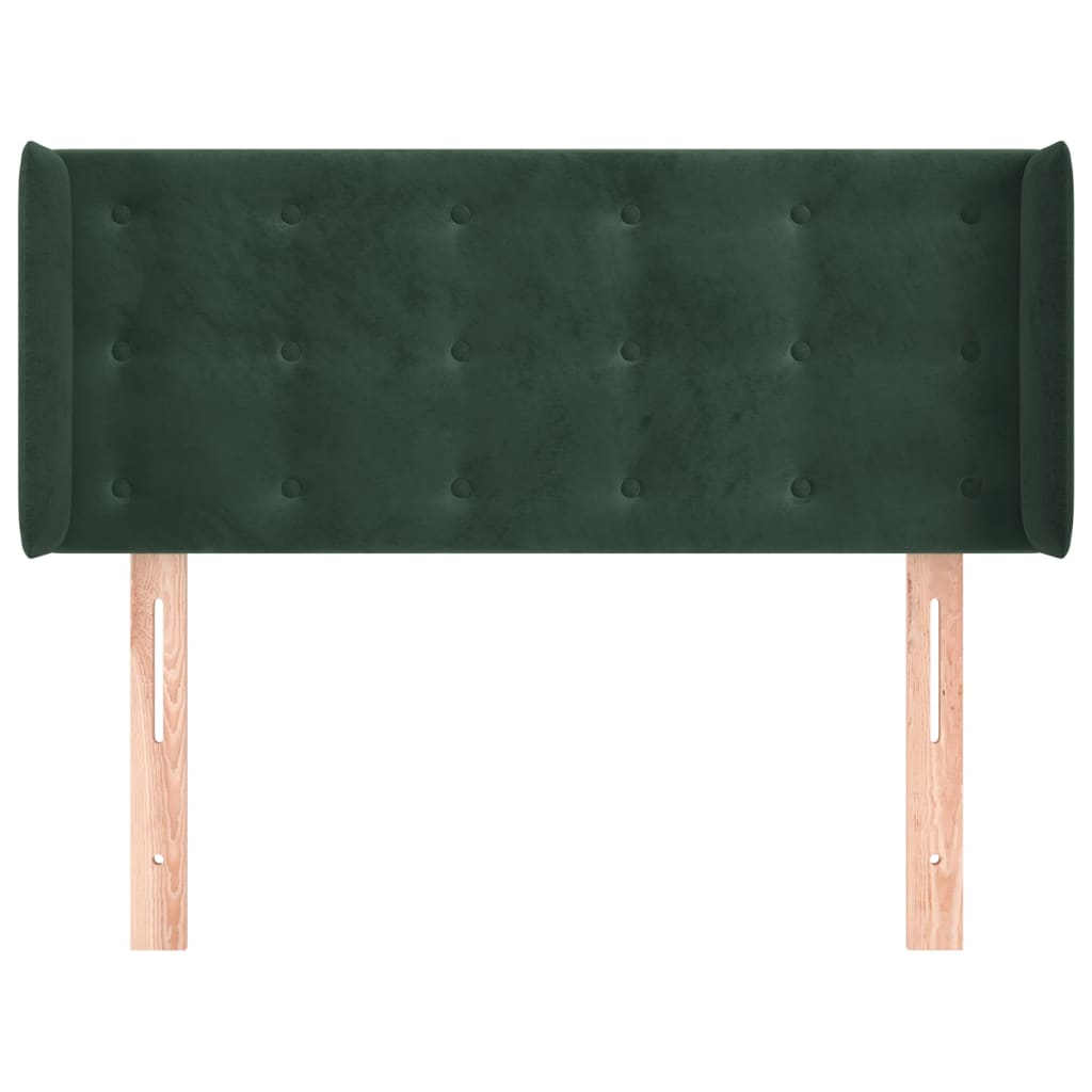 Κεφαλάρι με Πτερύγια Σκούρο Πράσινο 103x16x78/88 εκ. Βελούδινο
