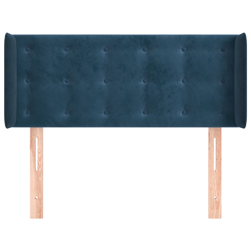 Κεφαλάρι με Πτερύγια Σκούρο Μπλε 103x16x78/88 εκ. Βελούδινο