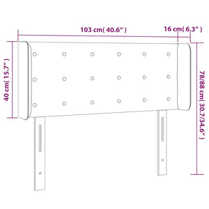 Κεφαλάρι με Πτερύγια Σκούρο Μπλε 103x16x78/88 εκ. Βελούδινο