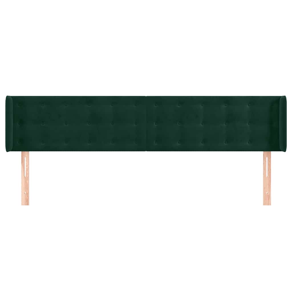 Κεφαλάρι με Πτερύγια Σκούρο Πράσινο 163x16x78/88 εκ. Βελούδινο