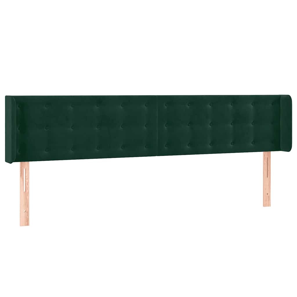 Κεφαλάρι με Πτερύγια Σκούρο Πράσινο 183x16x78/88 εκ. Βελούδινο