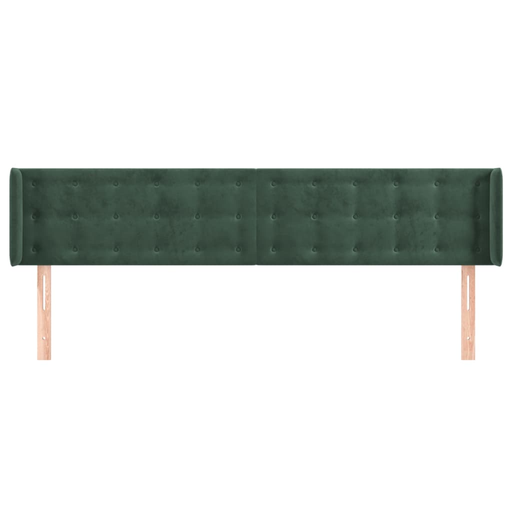 Κεφαλάρι με Πτερύγια Σκούρο Πράσινο 183x16x78/88 εκ. Βελούδινο
