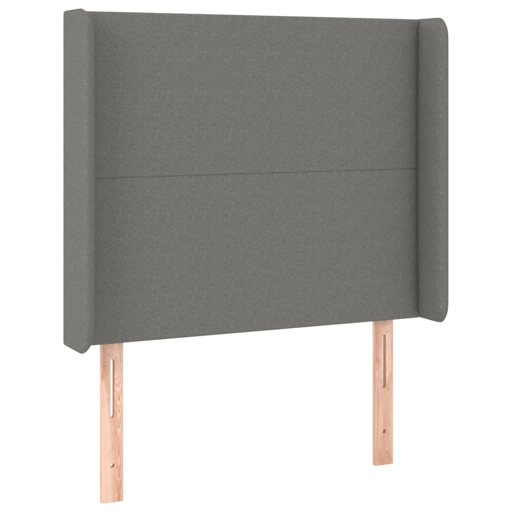 Κεφαλάρι με Πτερύγια Σκούρο Γκρι 93x16x118/128 εκ. Υφασμάτινο - Pakobazaar