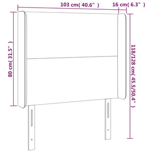 Κεφαλάρι με Πτερύγια Σκούρο Καφέ 103x16x118/128 εκ. Υφασμάτινο