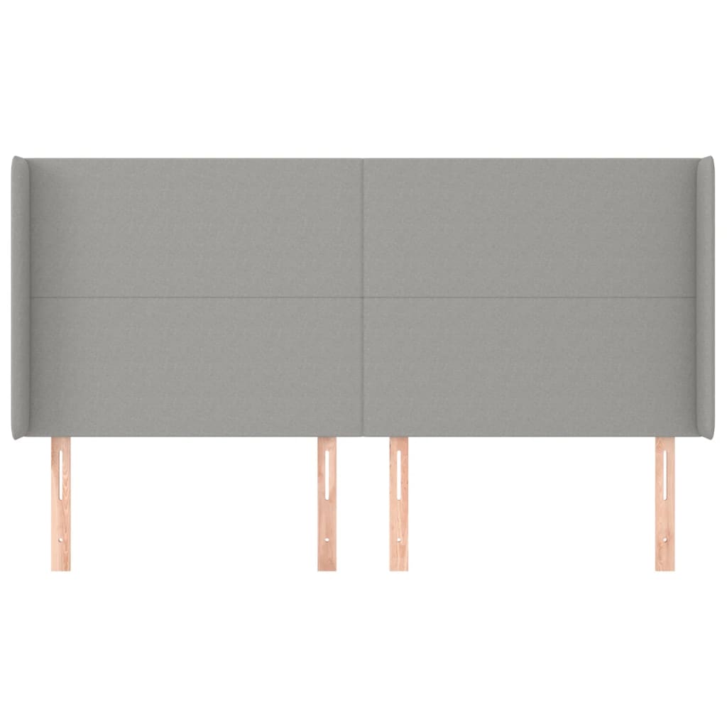 Κεφαλάρι με Πτερύγια Ανοιχτό Γκρι 163x16x118/128 εκ. Υφασμάτινο