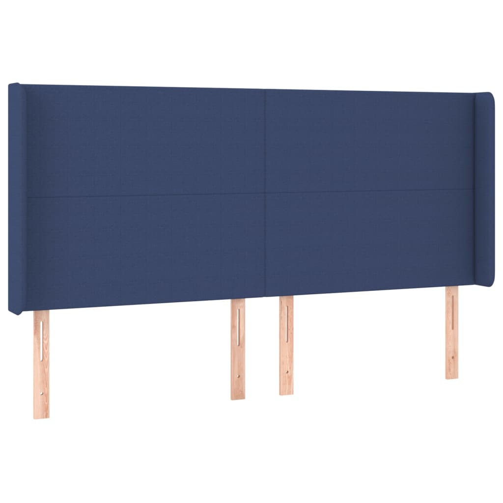Κεφαλάρι με Πτερύγια Μπλε 183x16x118/128 εκ. Υφασμάτινο