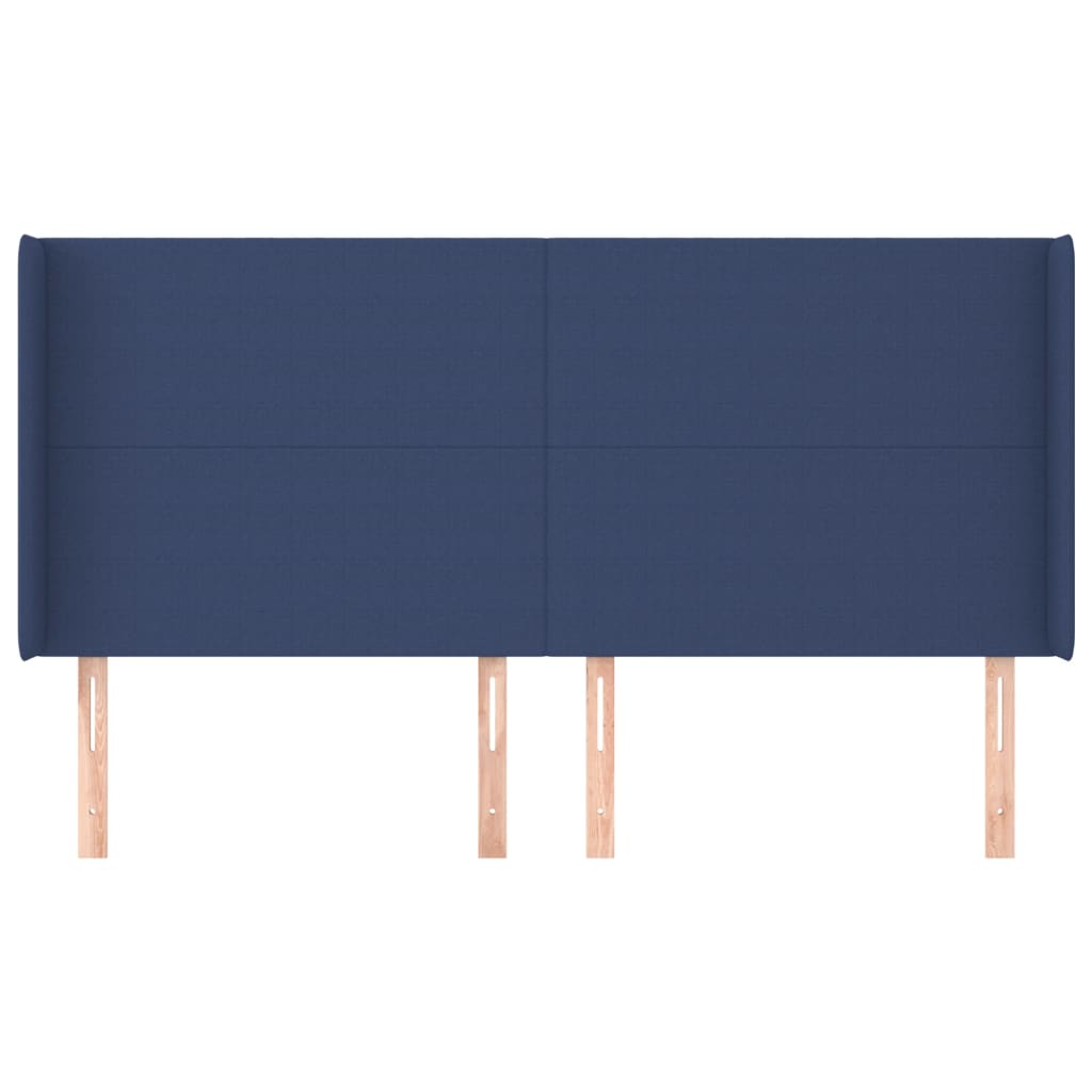 Κεφαλάρι με Πτερύγια Μπλε 183x16x118/128 εκ. Υφασμάτινο