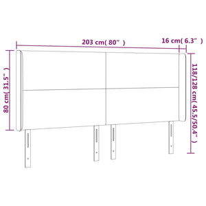 Κεφαλάρι με Πτερύγια Ανοιχτό Γκρι 203x16x118/128 εκ. Υφασμάτινο