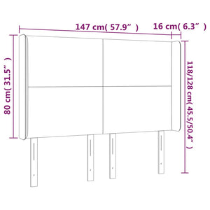 Κεφαλάρι με Πτερύγια Ροζ 147x16x118/128 εκ. Βελούδινο