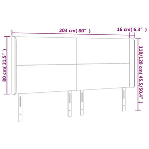 Κεφαλάρι με Πτερύγια Σκούρο Μπλε 203x16x118/128 εκ. Βελούδινο - Pakobazaar