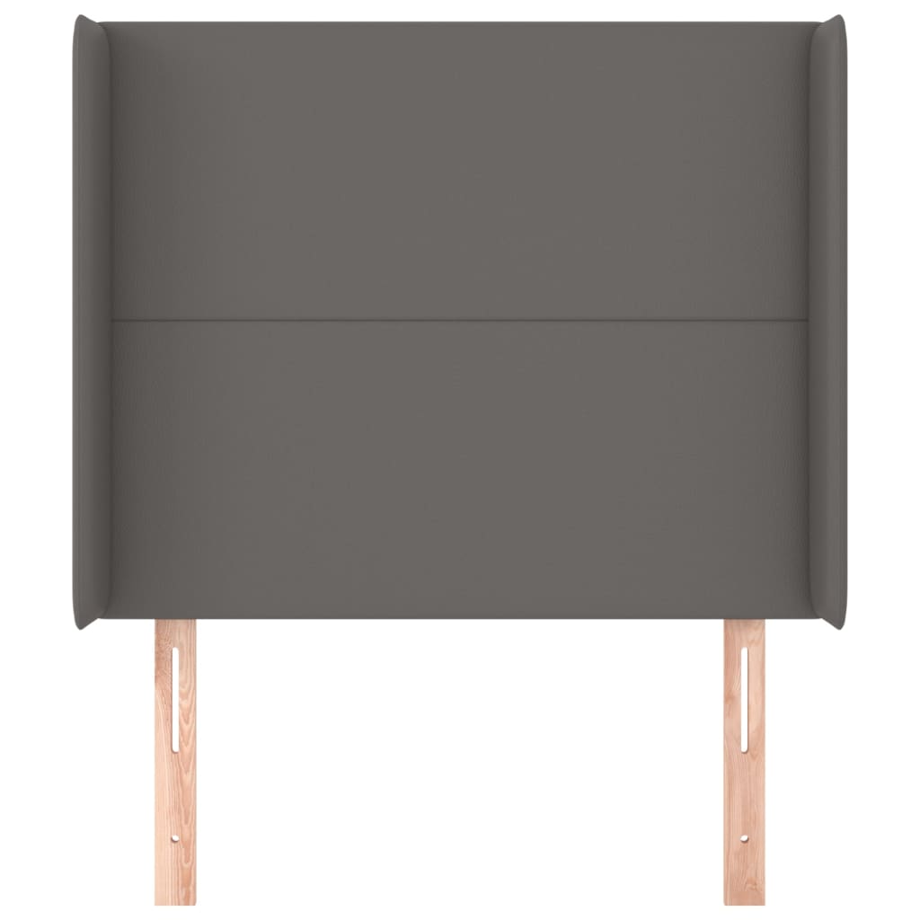 Κεφαλάρι με ΠτερύγιαΓκρι 93x16x118/128 εκ. Συνθετικό Δέρμα