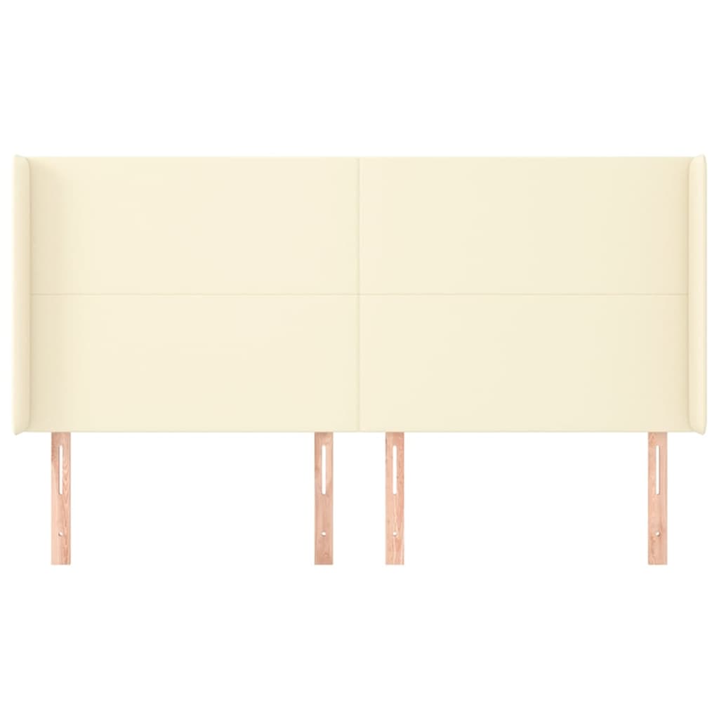 Κεφαλάρι με Πτερύγια Κρεμ 183x16x118/128 εκ. Συνθετικό Δέρμα