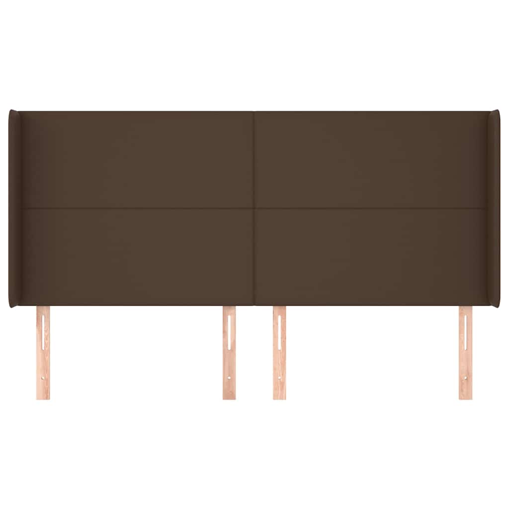 Κεφαλάρι με Πτερύγια Καφέ 183x16x118/128 εκ. Συνθετικό Δέρμα