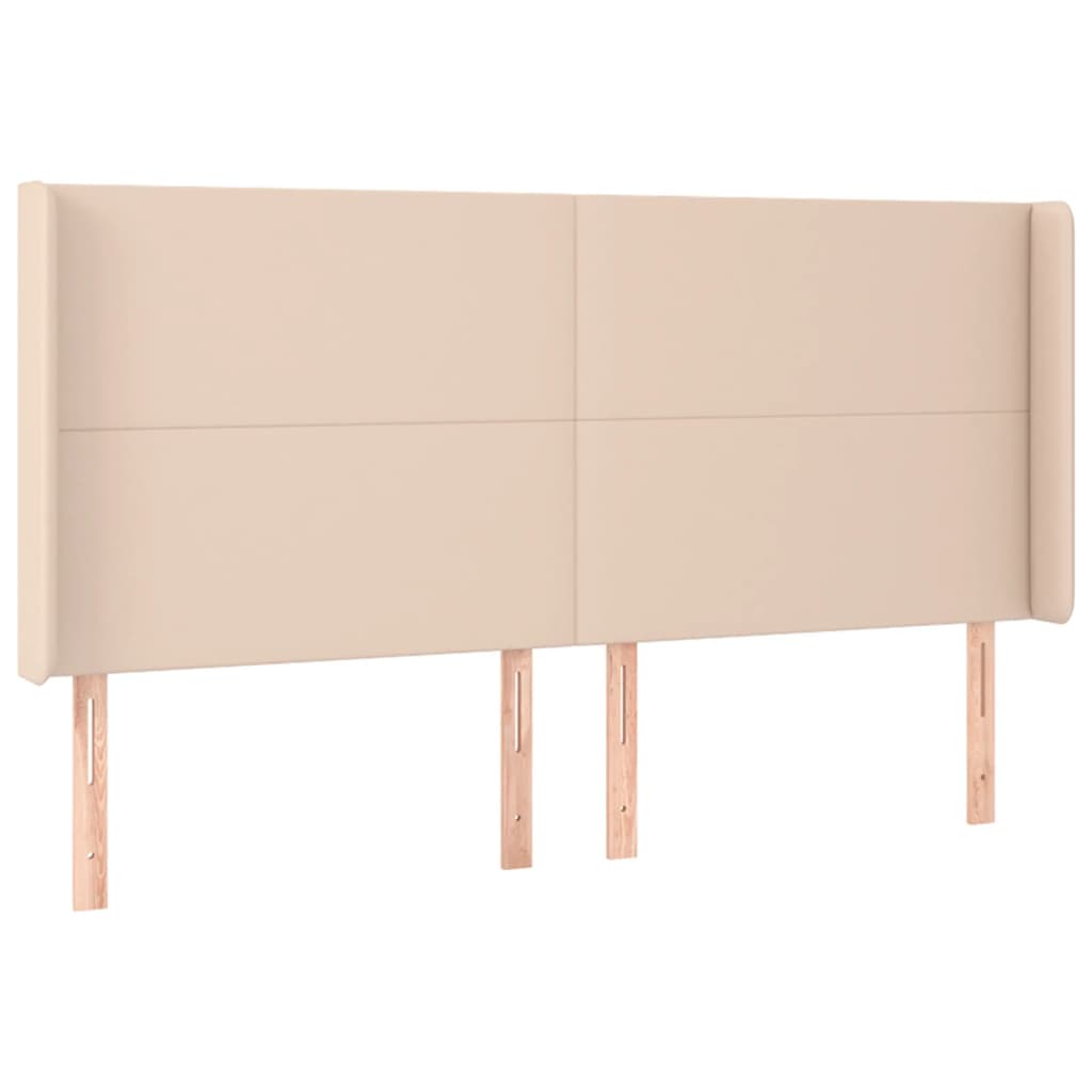 Κεφαλάρι με Πτερύγια Καπουτσίνο 183x16x118/128 εκ. Συνθ. Δέρμα