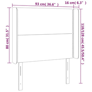 Κεφαλάρι με Πτερύγια Σκούρο Καφέ 93x16x118/128 εκ.Υφασμάτινο