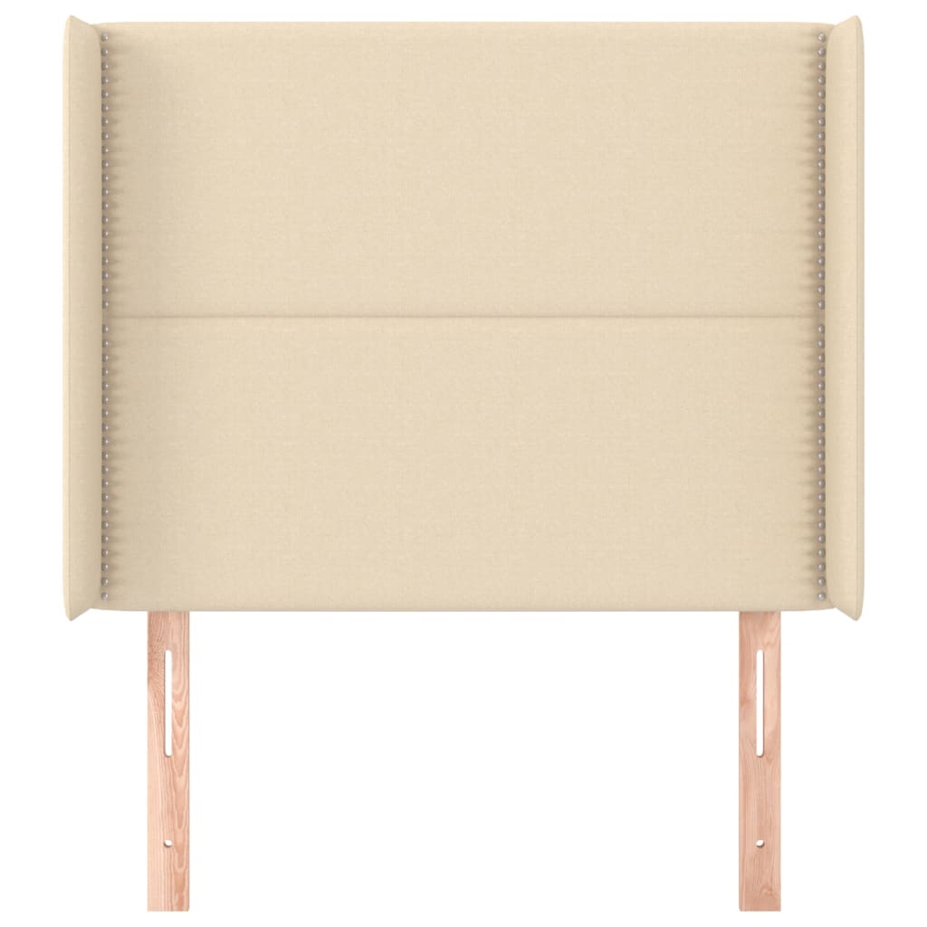 Κεφαλάρι με Πτερύγια Κρεμ 103x16x118/128 εκ. Υφασμάτινο