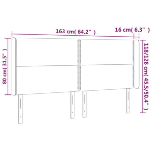 Κεφαλάρι με Πτερύγια Ανοιχτό Γκρι 163x16x118/128 εκ. Υφασμάτινο