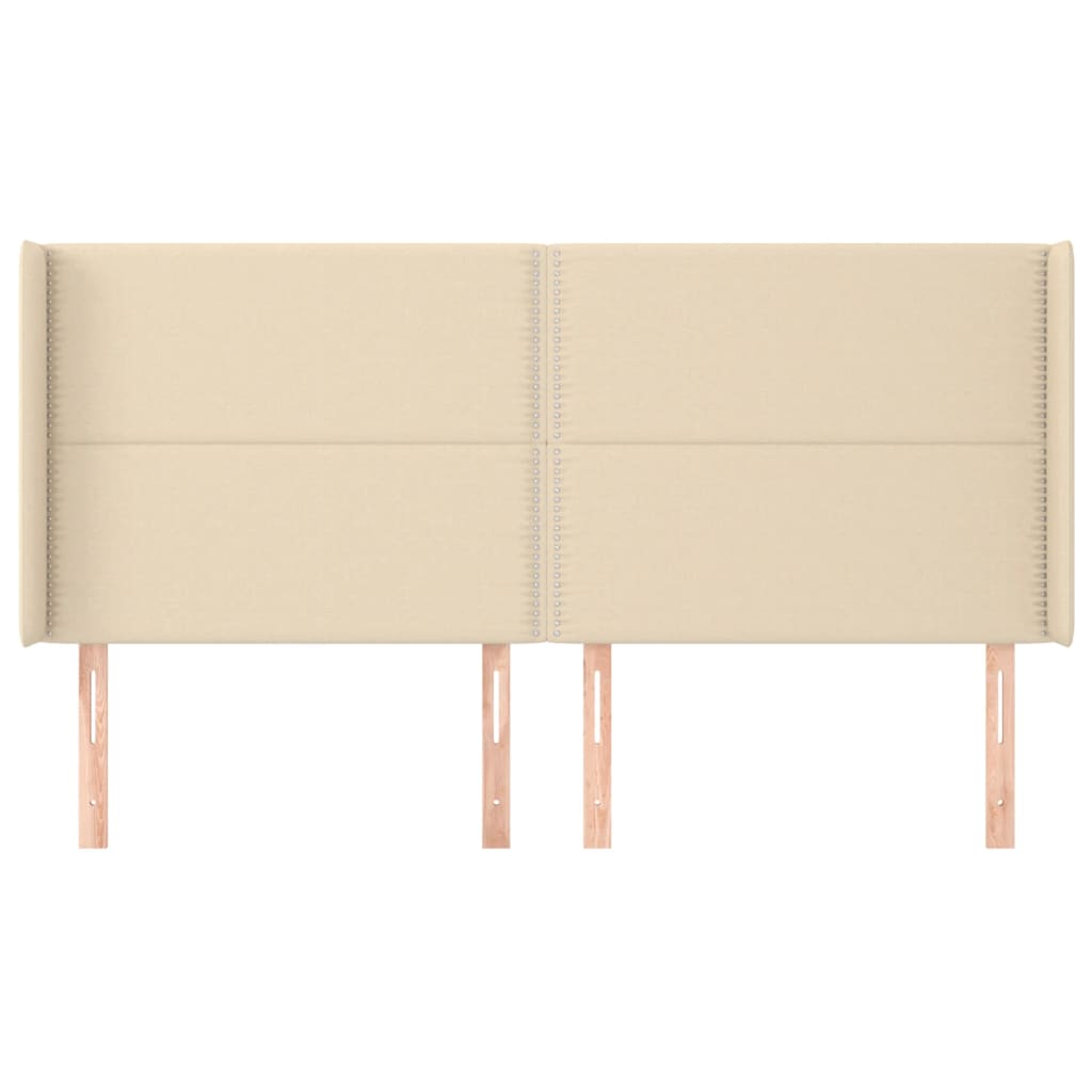 Κεφαλάρι με Πτερύγια Κρεμ 183x16x118/128 εκ. Υφασμάτινο