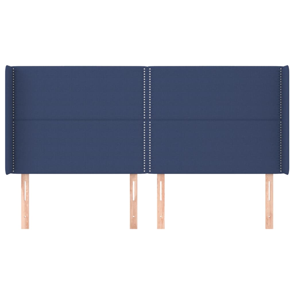 Κεφαλάρι με Πτερύγια Μπλε 183x16x118/128 εκ. Υφασμάτινο