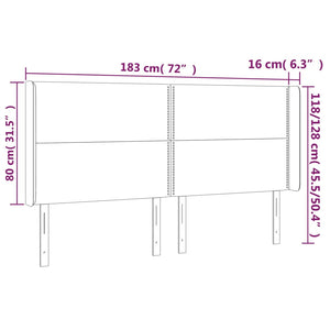 Κεφαλάρι με Πτερύγια Μπλε 183x16x118/128 εκ. Υφασμάτινο