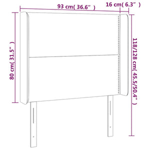 Κεφαλάρι με Πτερύγια Πράσινο 93x16x118/128 εκ. Βελούδινο - Pakobazaar