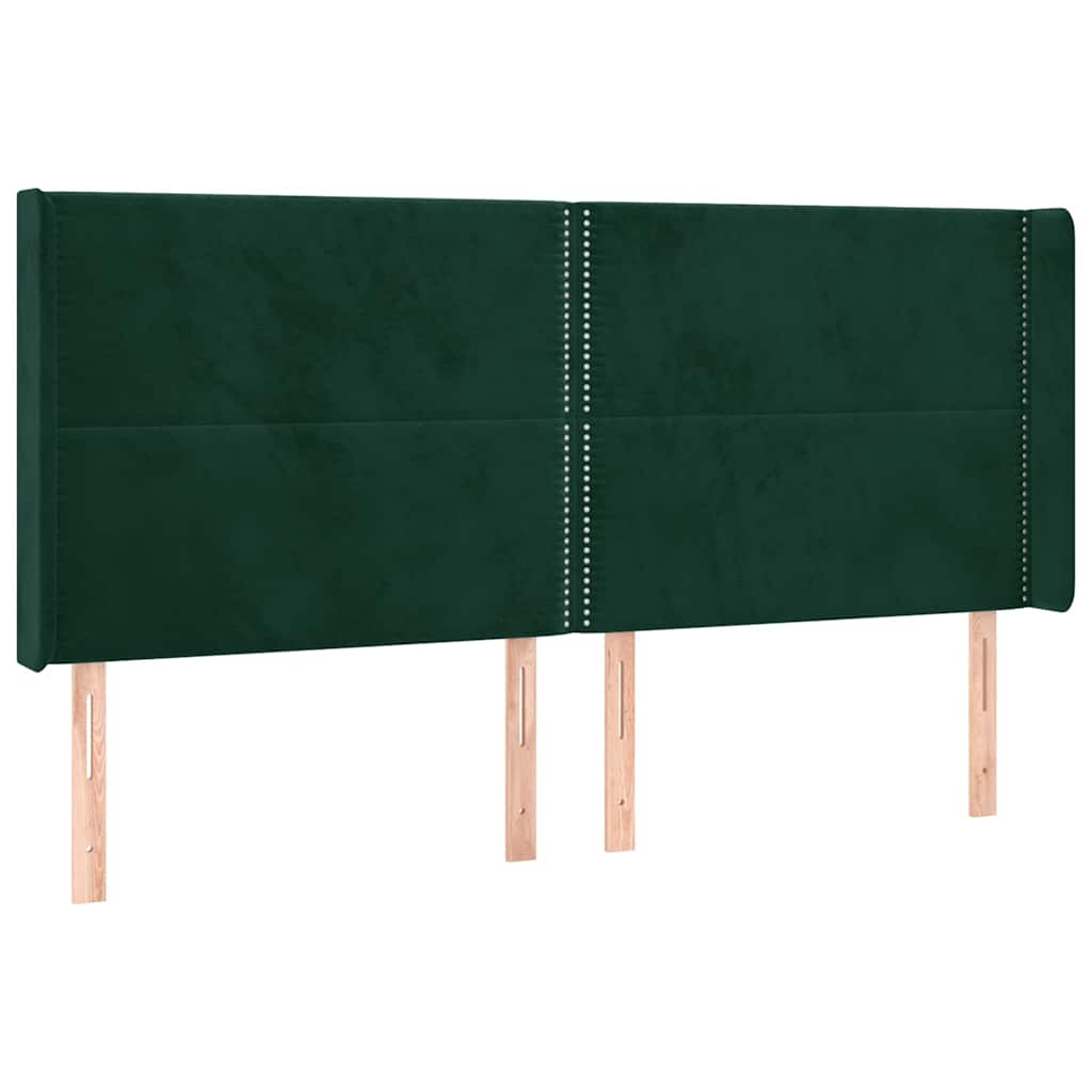 Κεφαλάρι με Πτερύγια Πράσινο 163x16x118/128 εκ. Βελούδινο