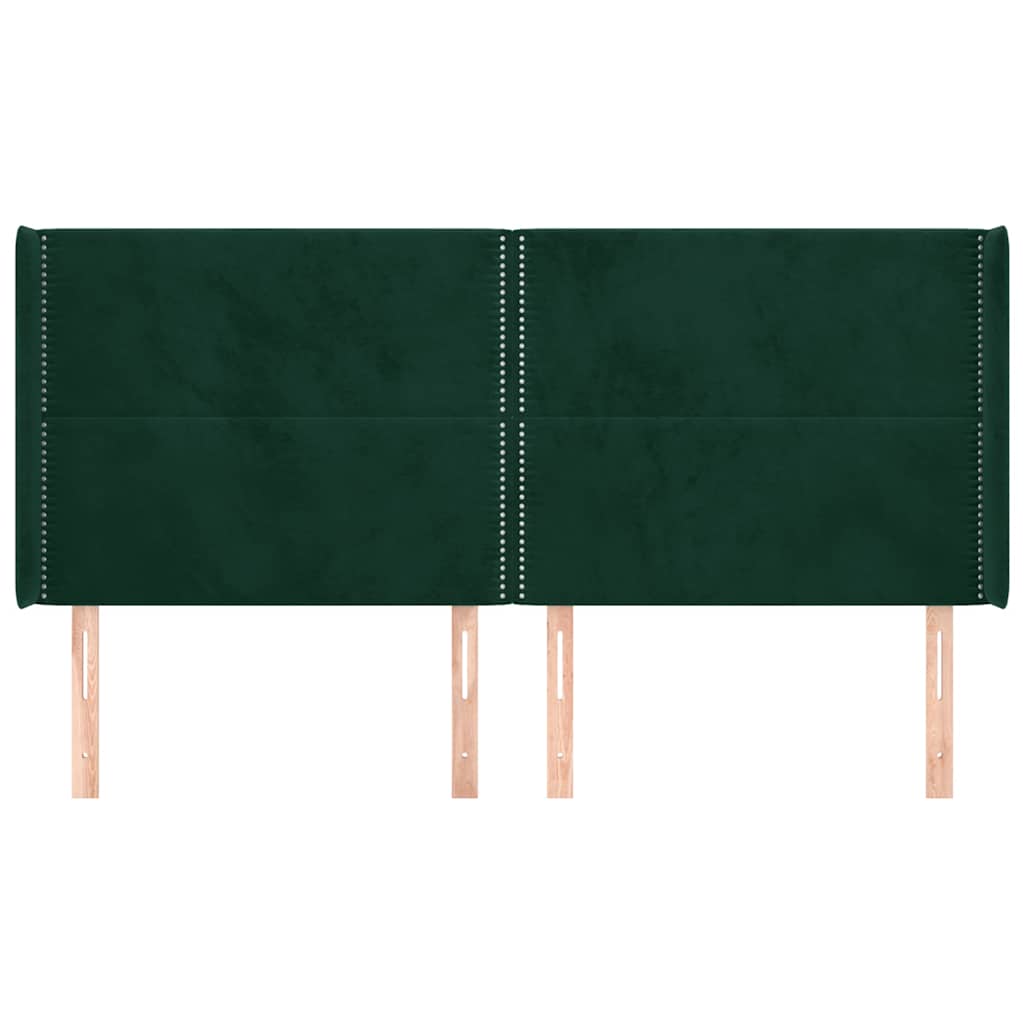 Κεφαλάρι με Πτερύγια Πράσινο 163x16x118/128 εκ. Βελούδινο