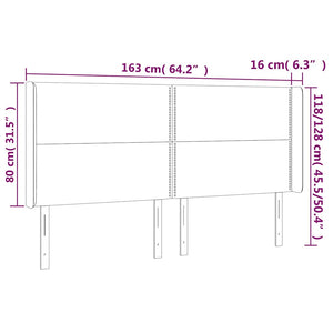 Κεφαλάρι με Πτερύγια Σκούρο Μπλε163x16x118/128 εκ. Βελούδινο - Pakobazaar