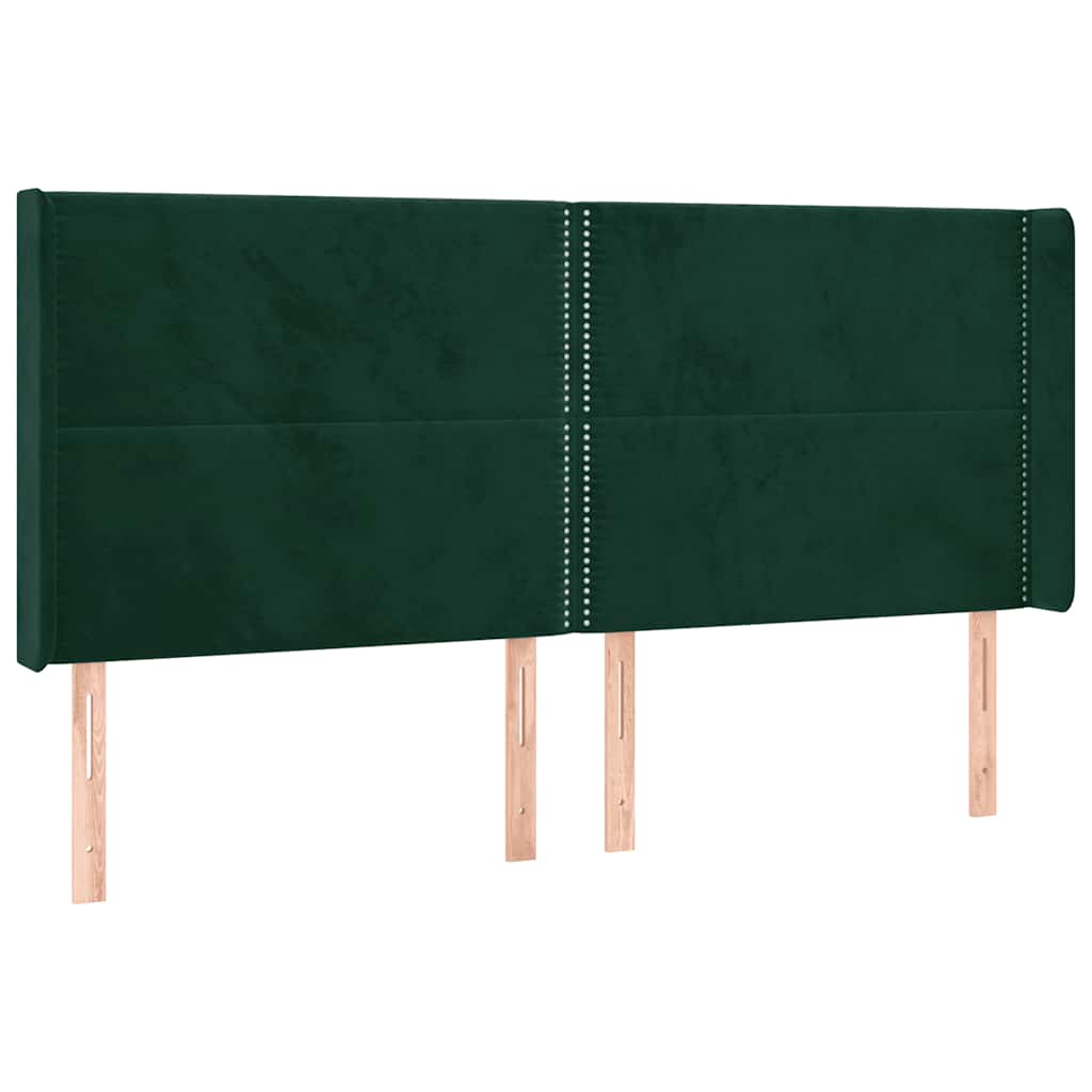 Κεφαλάρι με Πτερύγια Πράσινο 183x16x118/128 εκ. Βελούδινο - Pakobazaar