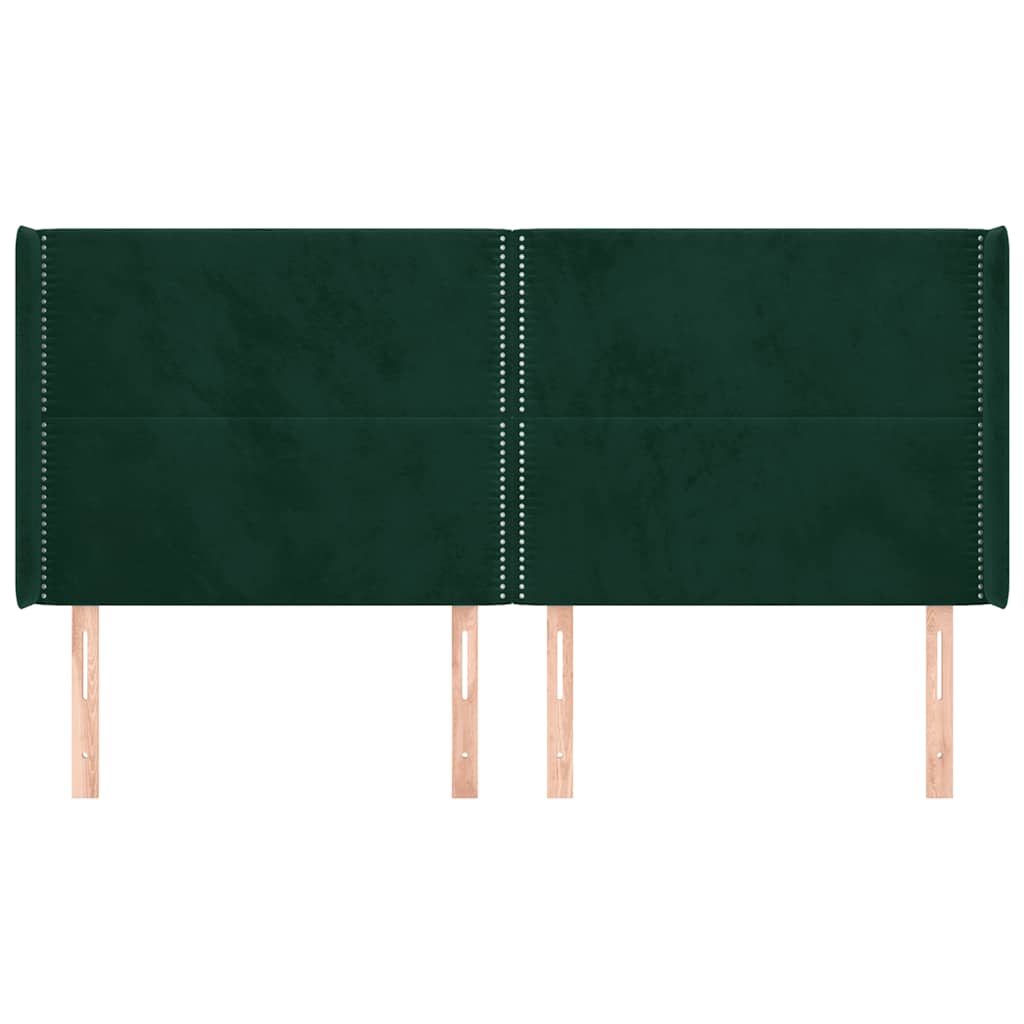 Κεφαλάρι με Πτερύγια Πράσινο 183x16x118/128 εκ. Βελούδινο - Pakobazaar