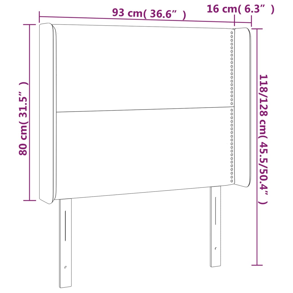 Κεφαλάρι με Πτερύγια Κρεμ 93x16x118/128 εκ. Συνθετικό Δέρμα - Pakobazaar