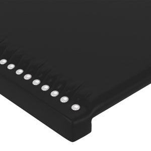 Κεφαλάρι με Πτερύγια Μαύρο 103x16x118/128 εκ. Συνθ. Δέρμα