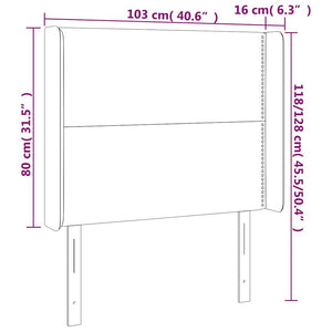 Κεφαλάρι με Πτερύγια Καφέ 103x16x118/128 εκ. Συνθετικό Δέρμα