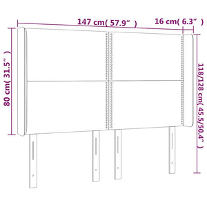 Κεφαλάρι με Πτερύγια Λευκό 147x16x118/128 εκ. Συνθ. Δέρμα - Pakobazaar