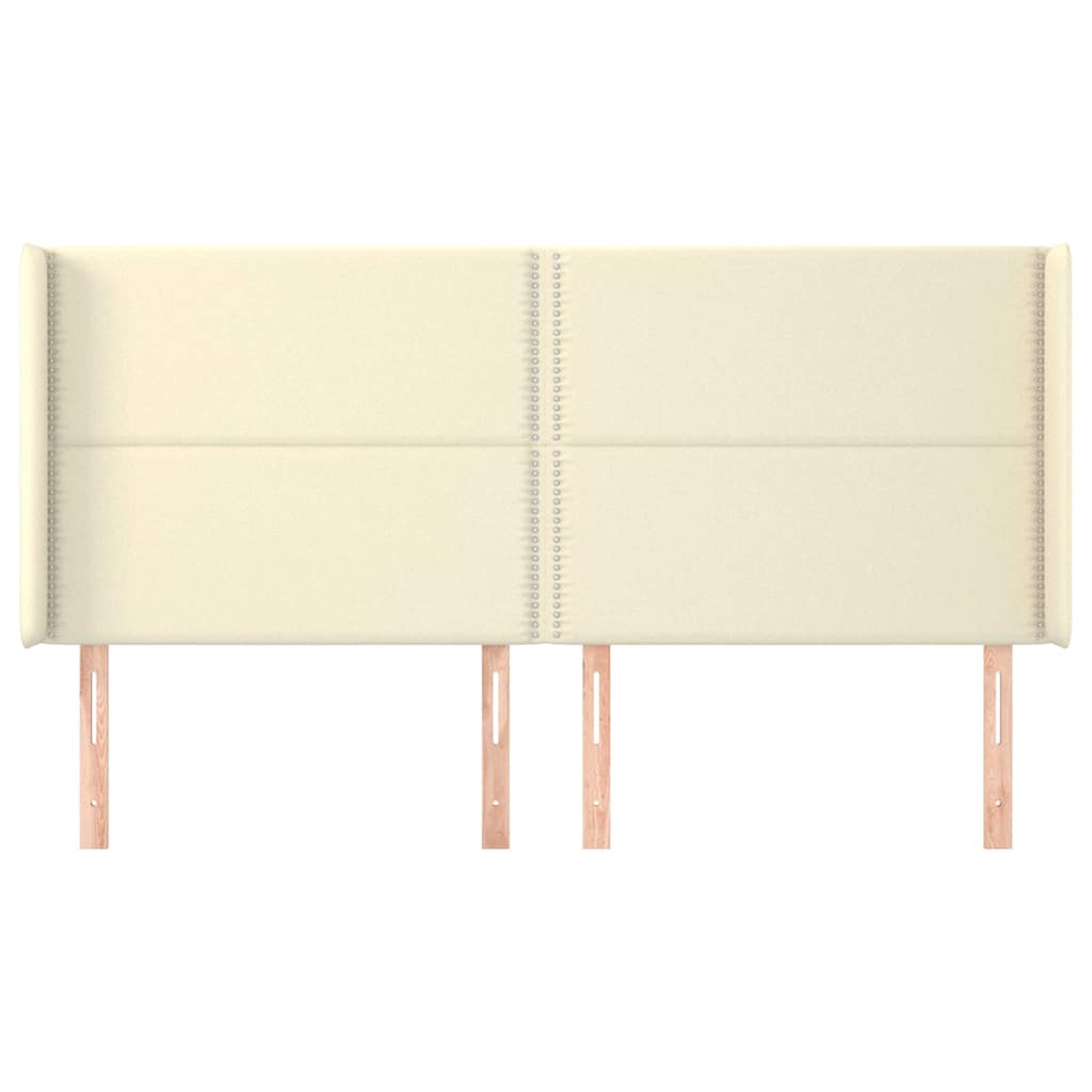 Κεφαλάρι με Πτερύγια Κρεμ 163x16x118/128 εκ. Συνθετικό Δέρμα - Pakobazaar