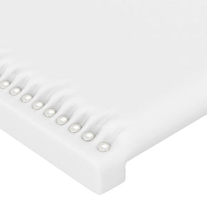 Κεφαλάρι με Πτερύγια Λευκό 183x16x118/128 εκ. Συνθετικό Δέρμα