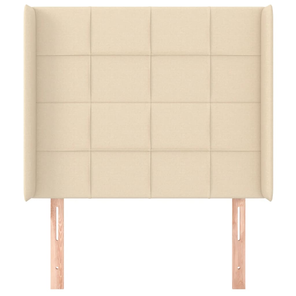 Κεφαλάρι με Πτερύγια Κρεμ 83x16x118/128 εκ. Υφασμάτινο