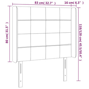 Κεφαλάρι με Πτερύγια Κρεμ 83x16x118/128 εκ. Υφασμάτινο