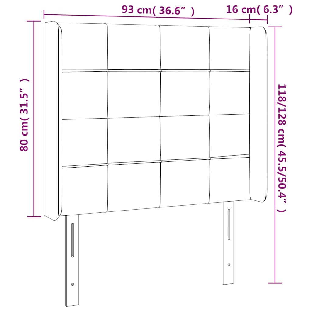 Κεφαλάρι με Πτερύγια Πράσινο 93x16x118/128 εκ. Υφασμάτινο