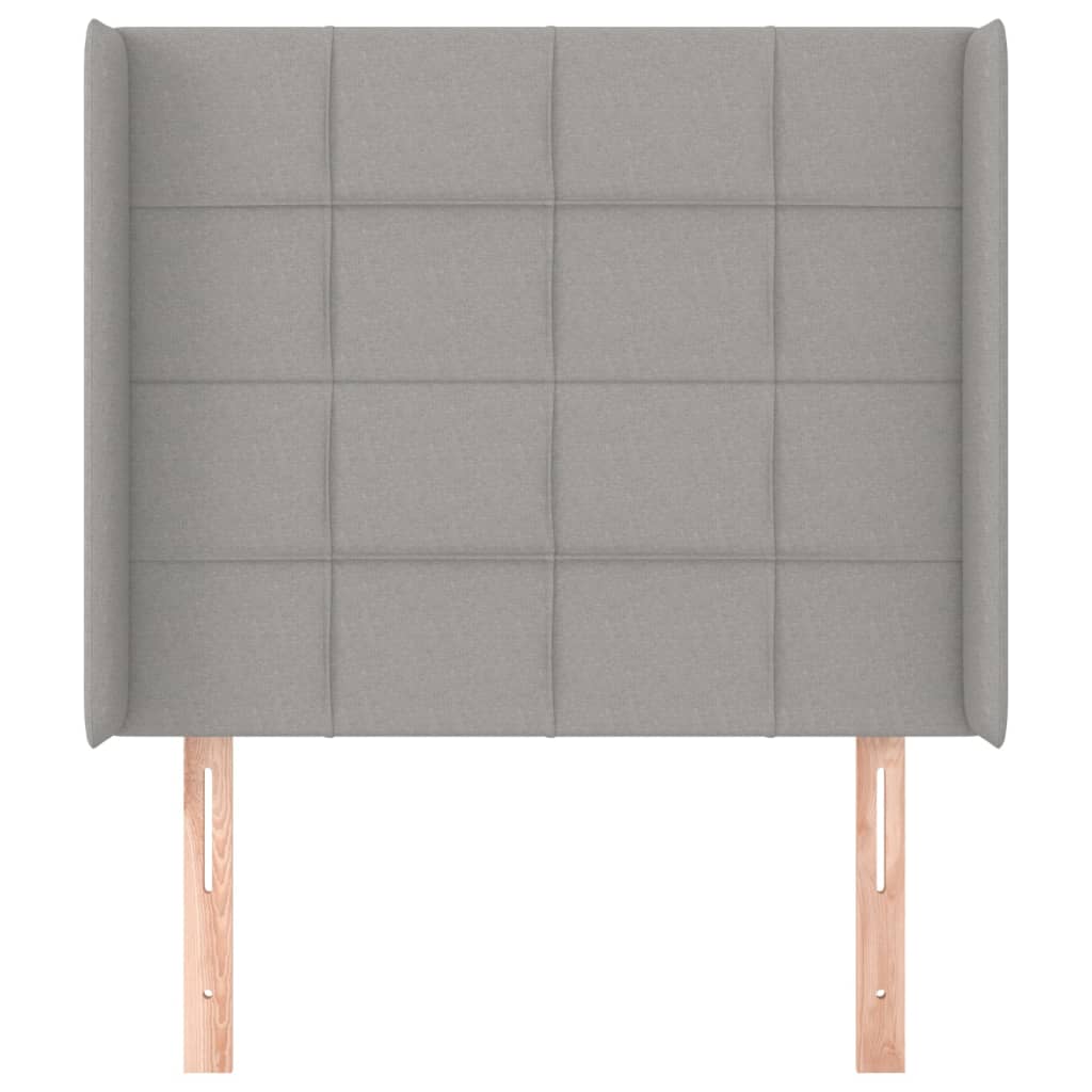 Κεφαλάρι με Πτερύγια Ανοιχτό Γκρι 103x16x118/128 εκ. Υφασμάτινο - Pakobazaar