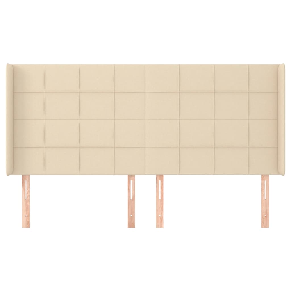 Κεφαλάρι με Πτερύγια Κρεμ 163x16x118/128 εκ. Υφασμάτινο