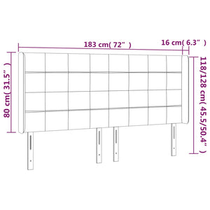 Κεφαλάρι με Πτερύγια Σκούρο Γκρι 183x16x118/128 εκ. Υφασμάτινο