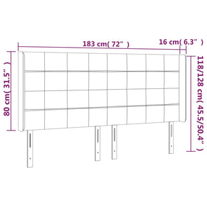 Κεφαλάρι με Πτερύγια Σκούρο Καφέ 183x16x118/128 εκ. Υφασμάτινο