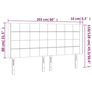 Κεφαλάρι με Πτερύγια Taupe 203x16x118/128 εκ. Υφασμάτινο
