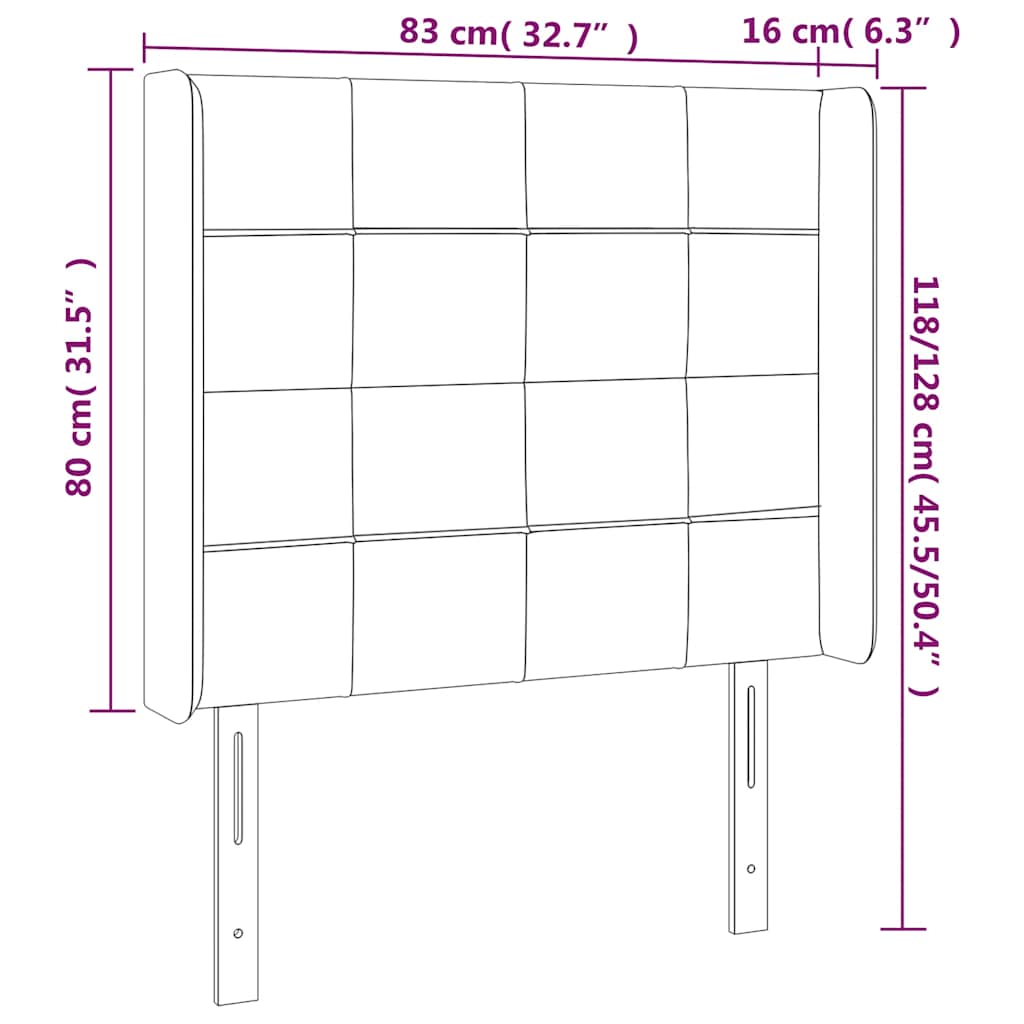 Κεφαλάρι με Πτερύγια Πράσινο 83x16x118/128 εκ. Βελούδινο - Pakobazaar